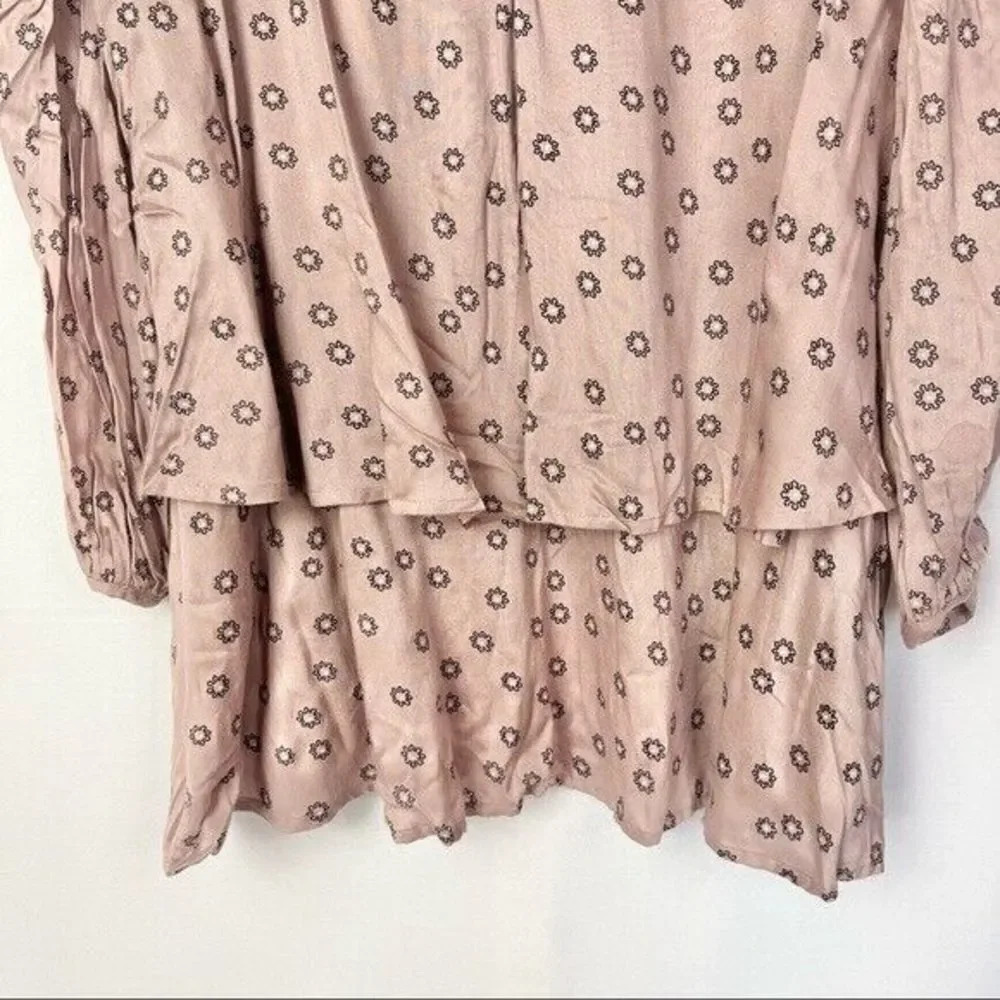Free People Mauve Taupe Beck Long Sleeve Mini Tunic Dress Xs View 5